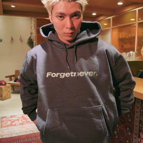 STRAIGHT LOGO HOODIE  (NAVY)