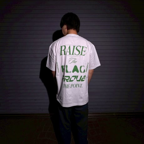 FLAG POINT x FORGET NEVER / RAISE TEE (WHITE)