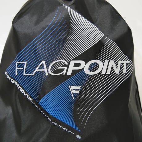 FLAG POINT x FORGET NEVER / LINE LOGO draw string bag (BLACK)
