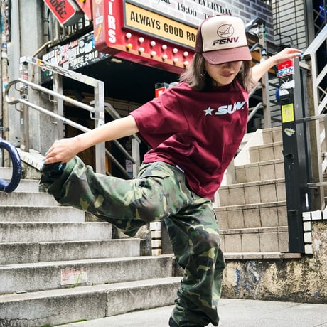 SUW WEAR×FORGET NEVER CLASSIC LOGO T-SHIRTS (BURGUNDY)
