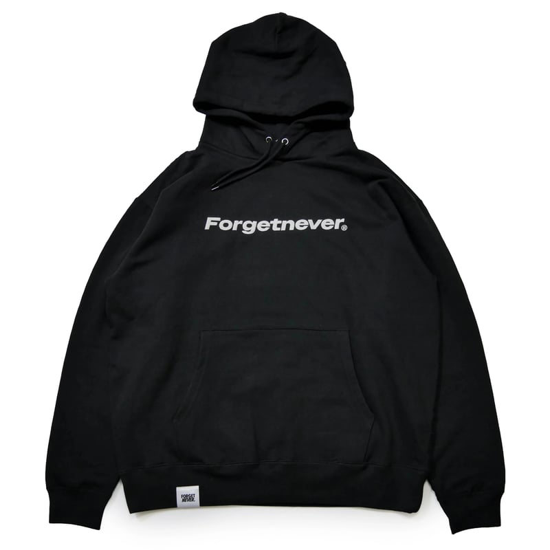 STRAIGHT LOGO HOODIE (BLACK) | FORGET NEVER CL