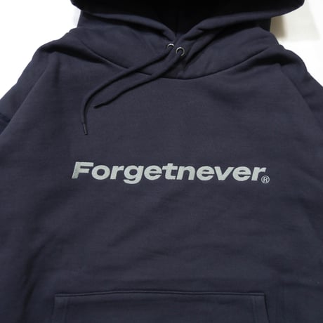 STRAIGHT LOGO HOODIE  (NAVY)