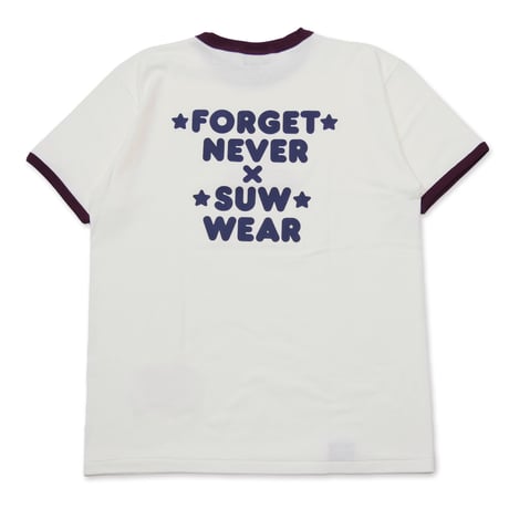 SUW WEAR×FORGET NEVER RINGER T-SHIRTS (NATURAL/BURGUNDY)