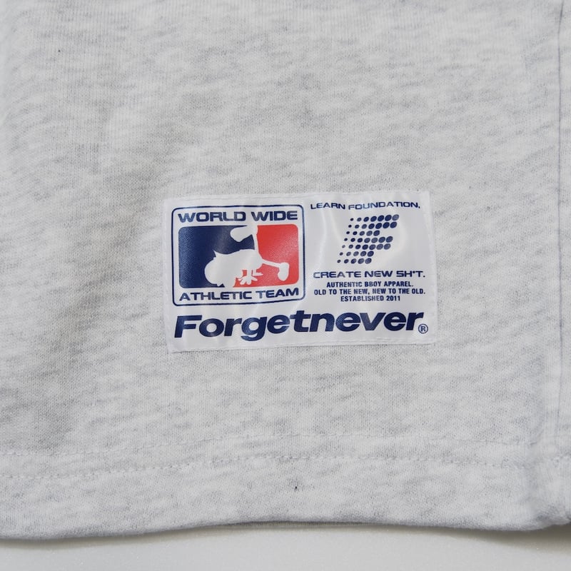 LOGO SWEAT SHORTS (ASH) | FORGET NEVER CLOTHING.