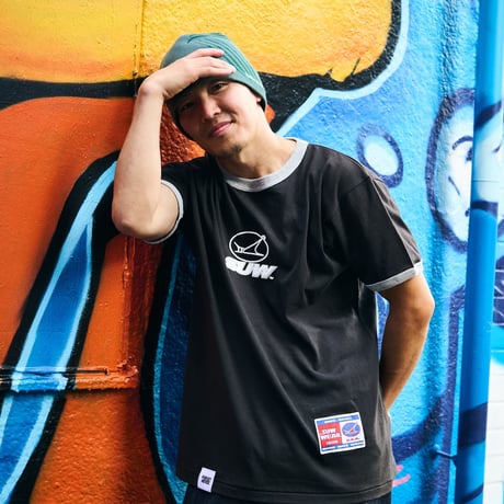 SUW WEAR×FORGET NEVER RINGER T-SHIRTS (SUMI/H.GRAY)