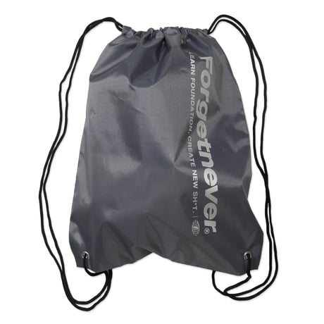 VERTICAL LOGO draw string bag (CHARCOAL)