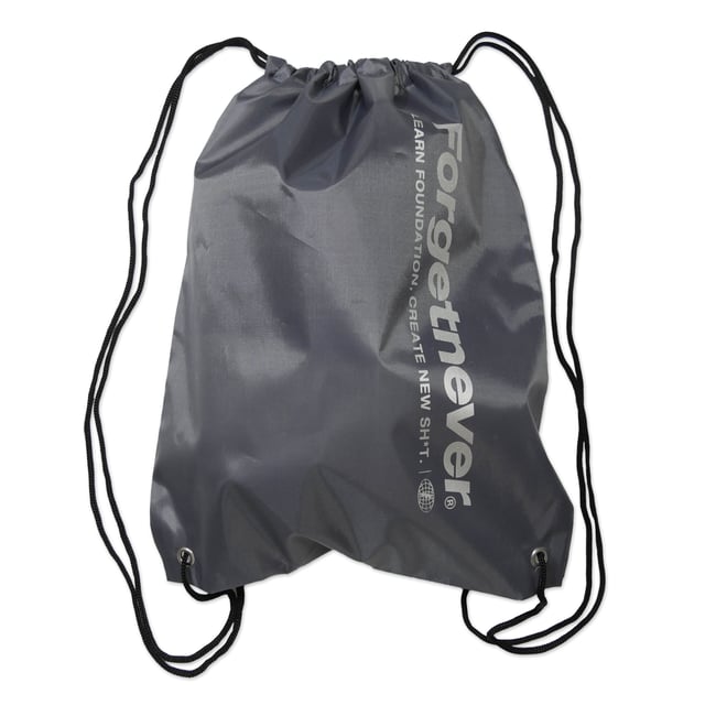 VERTICAL LOGO draw string bag (CHARCOAL)