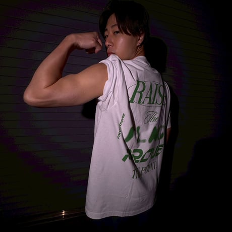 FLAG POINT x FORGET NEVER / RAISE TEE (WHITE)