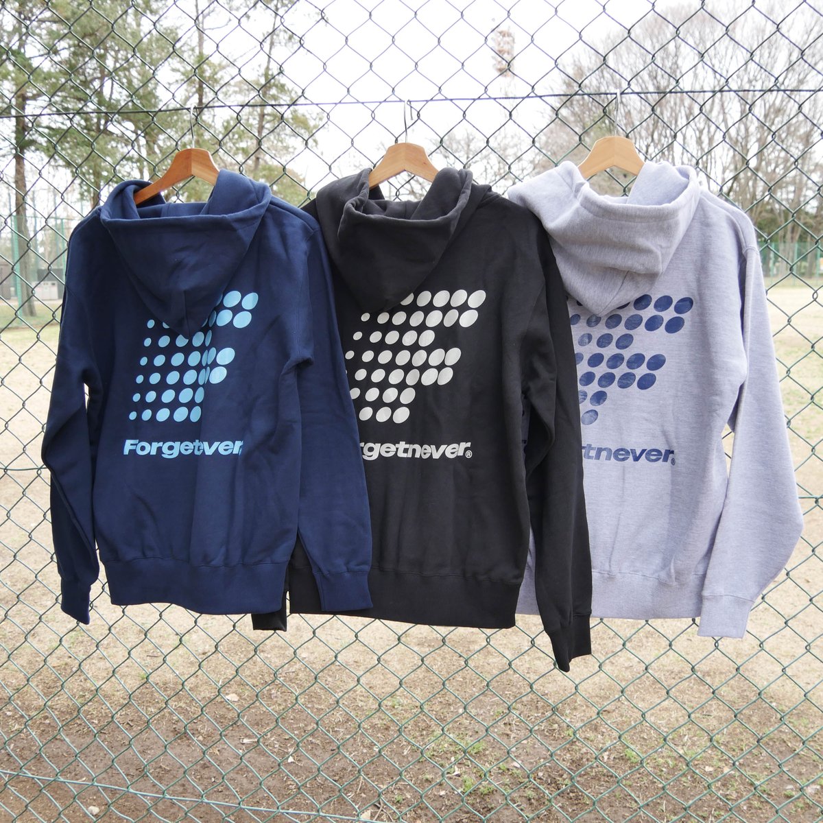 F DOTS LOGO ZIP UP HOODIE (H.GRAY) | FORGET NEV