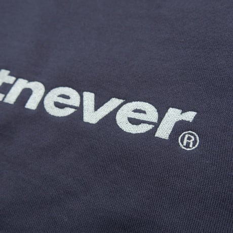 STRAIGHT LOGO HOODIE  (NAVY)