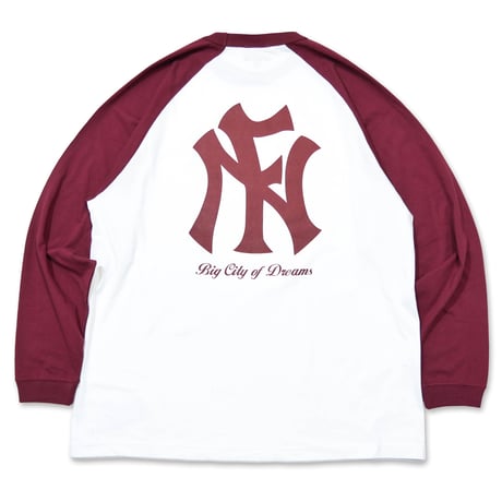 COAST TO COAST RAGLAN L/S T-SHIRTS (BURGUNDY)