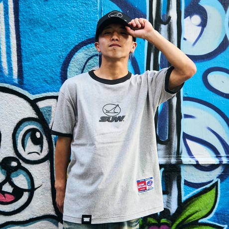 SUW WEAR×FORGET NEVER RINGER T-SHIRTS (H.GRAY/SUMI)