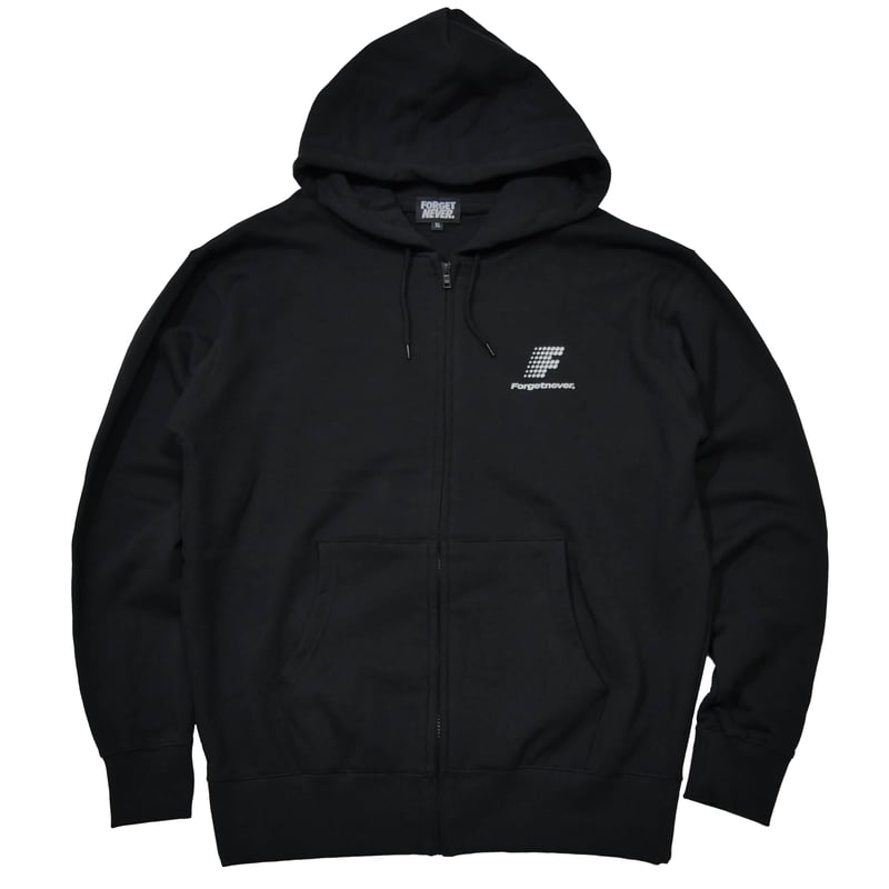 F DOTS LOGO ZIP UP HOODIE (BLACK) | FORGET NEVE