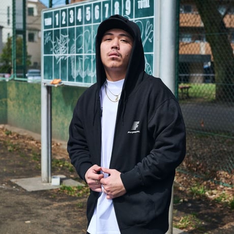 F DOTS LOGO ZIP UP HOODIE (BLACK)
