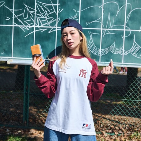 COAST TO COAST RAGLAN L/S T-SHIRTS (BURGUNDY)