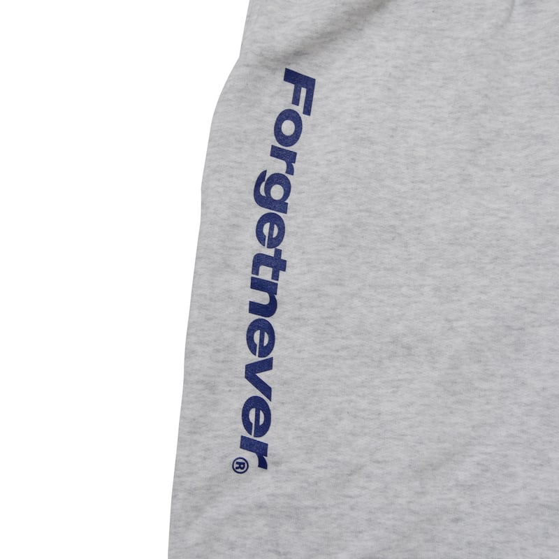 LOGO SWEAT SHORTS (ASH) | FORGET NEVER CLOTHING.