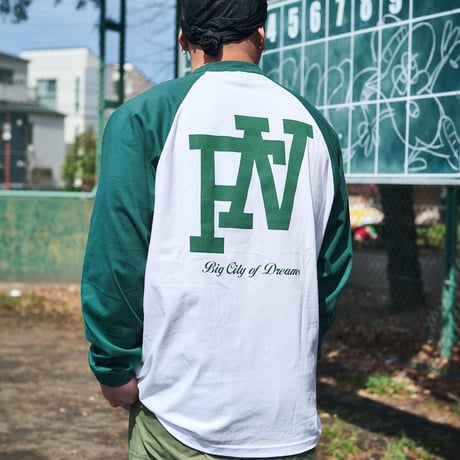 COAST TO COAST RAGLAN L/S T-SHIRTS (GREEN)