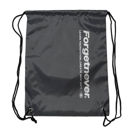 VERTICAL LOGO draw string bag (CHARCOAL)