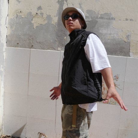 SIDE LOGO NYLON VEST (BLACK)