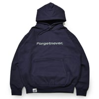 STRAIGHT LOGO HOODIE  (NAVY)