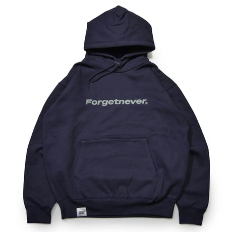 STRAIGHT LOGO HOODIE  (NAVY)