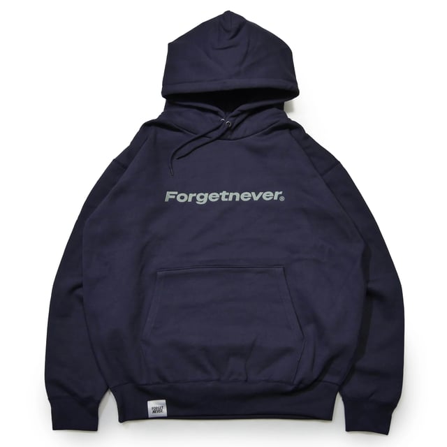 STRAIGHT LOGO HOODIE  (NAVY)