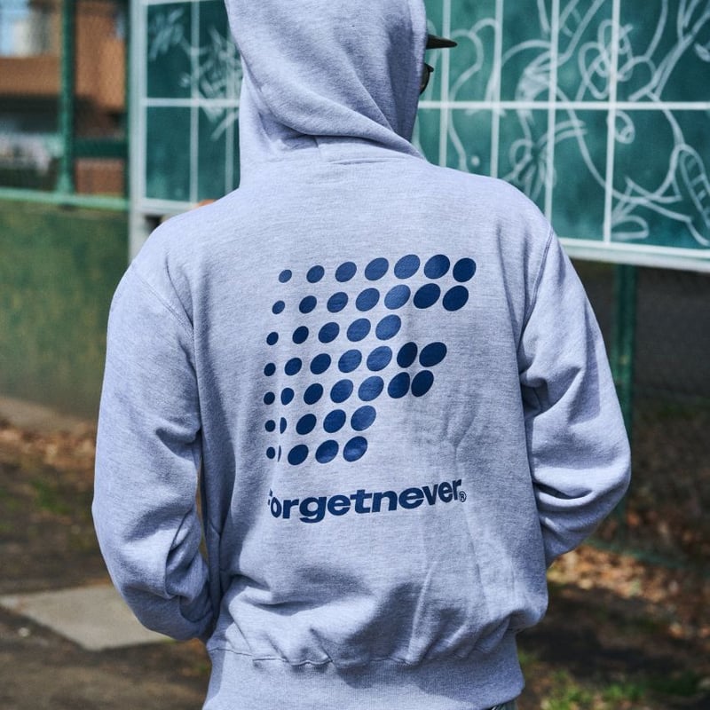 F DOTS LOGO ZIP UP HOODIE (H.GRAY) | FORGET NEV