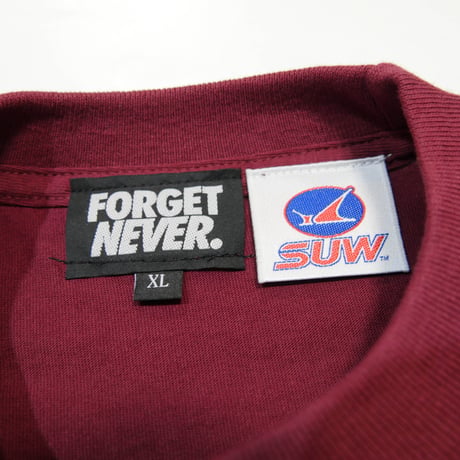 SUW WEAR×FORGET NEVER CLASSIC LOGO T-SHIRTS (BURGUNDY)