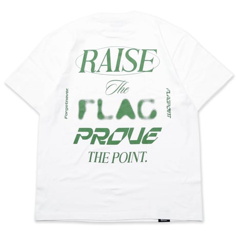 FLAG POINT x FORGET NEVER / RAISE TEE (WHITE)