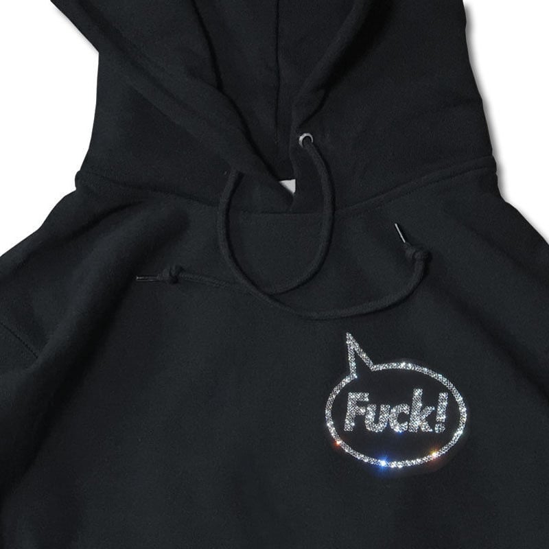 SWAROVSKI FUCK! HOODIE【BLACK】 | INDUSTRIAL SUITE