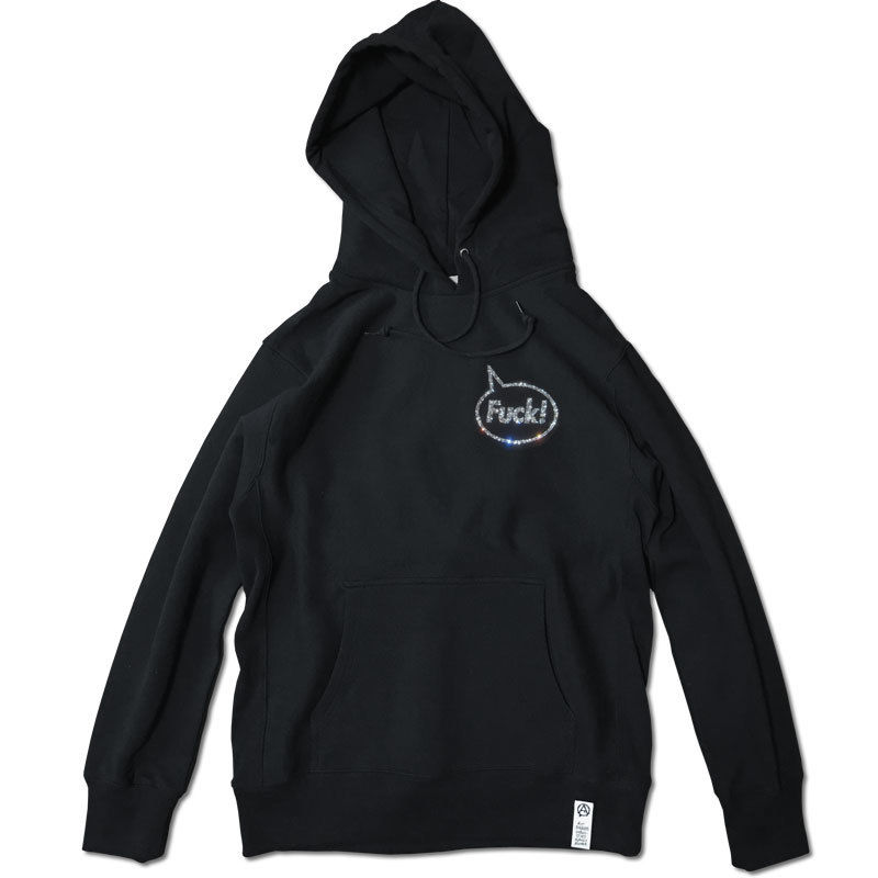 込み即購入OK！スワロフスキーFuck! パーカー 黒 SWAROVSKI FUCK! HOODIE【BLACK】 | INDUSTRIAL SUITE