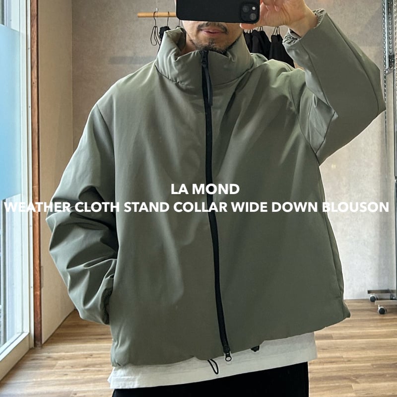 LA MOND】WEATHER CLOTH STAND COLLAR WIDE DOWN B...