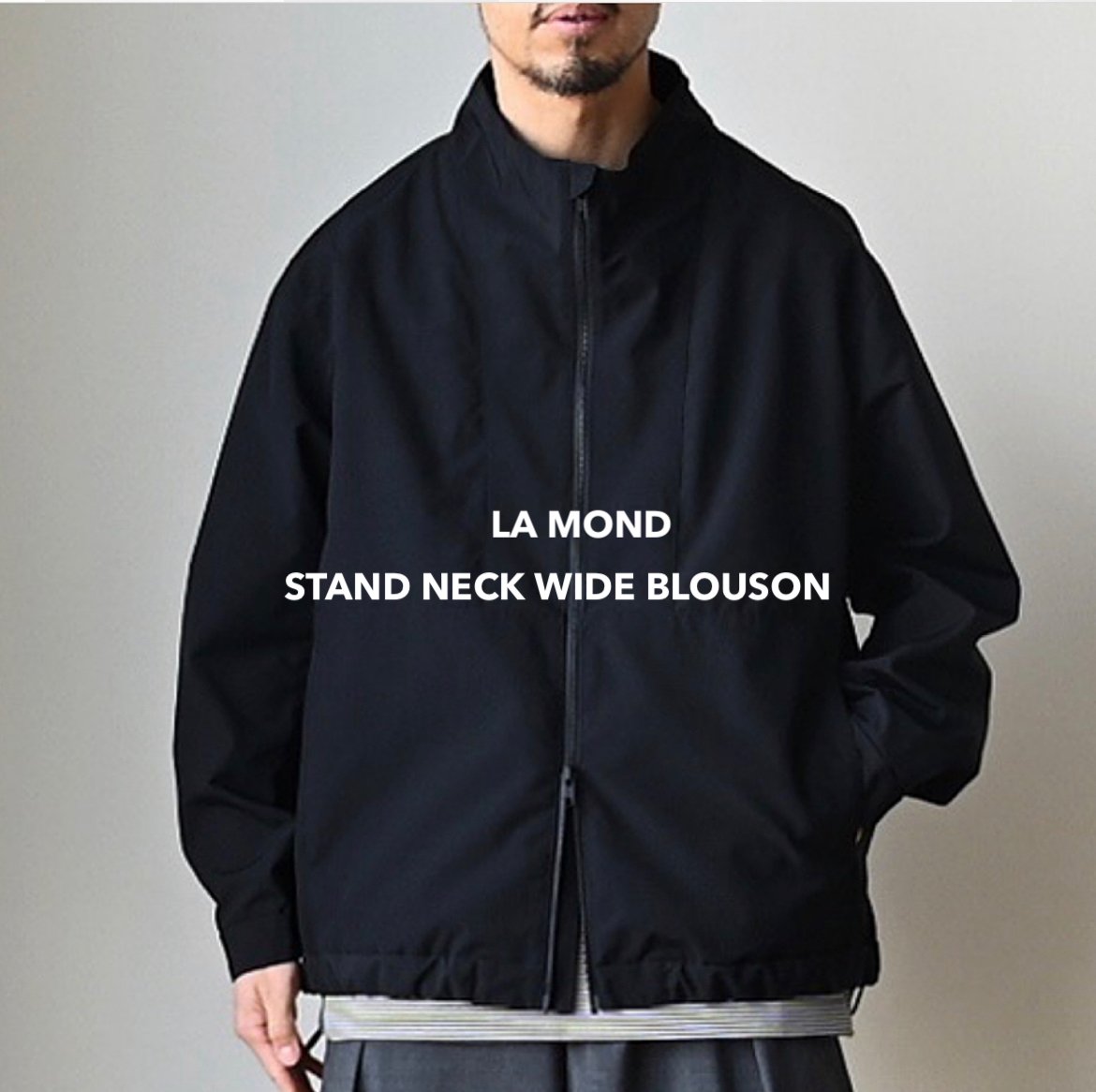 LAMOND STAND NECK WIDE BLOUSON LA MOND】STAND NECK WIDE BLOUSON