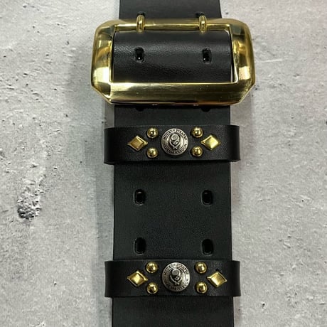 【 50mm Width Hard Leather Guitar Strap / Thunder Spots Design 】