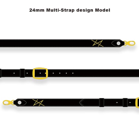 【 50mm Width Soft Leather Guitar Strap / HISASHI Mark Spots Design (Gold) 】（HISASHI Model）
