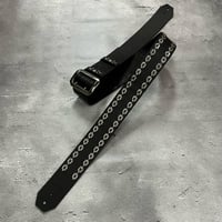 【 50mm Width Hard Leather Guitar Strap / Side Chain Spots Design 】