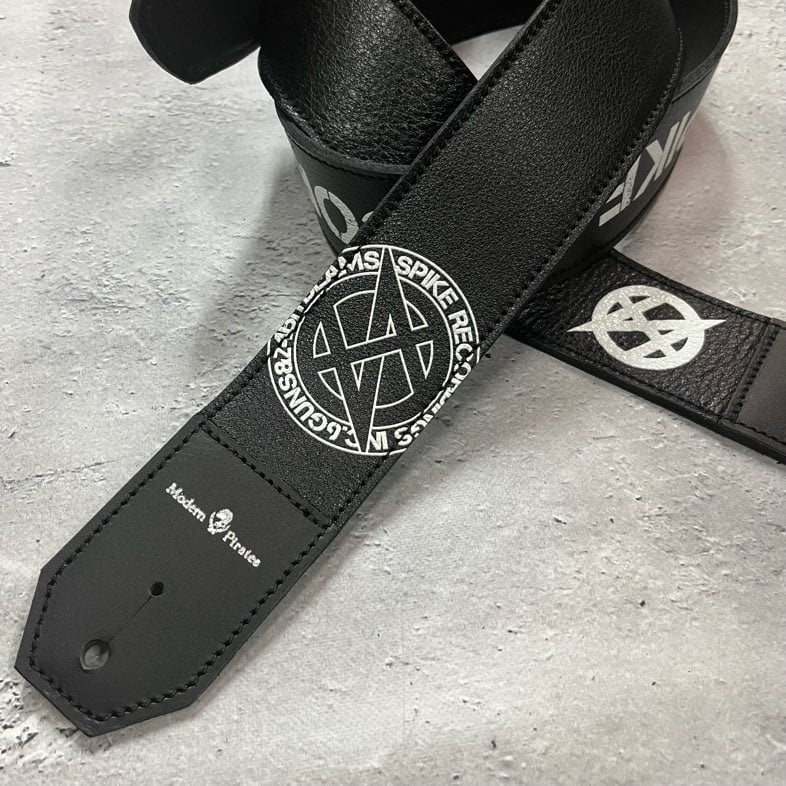 50mm Width Soft Leather Guitar Strap / SPIKE