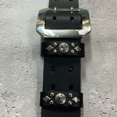 【 60mm Width Hard Leather Guitar Strap / Owl Spots Design 】