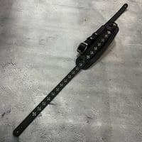 【 24mm Width Hard Leather Guitar Strap / Four Daiamond Spots Design 】