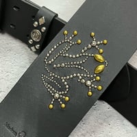 【 60mm Width Hard Leather Guitar Strap / Frog Spots Design 】