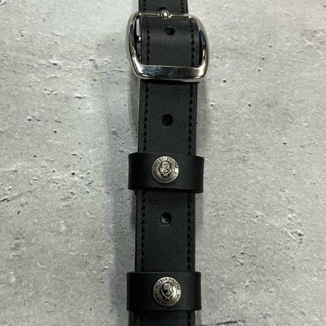 【 24mm Width Hard Leather Guitar Strap / 1Row Star Spots Design 】