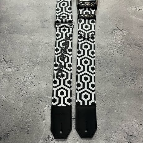【 50mm Width Soft Leather Guitar Strap / THE SPiKiNG Print Design 】（HISASHI Model）