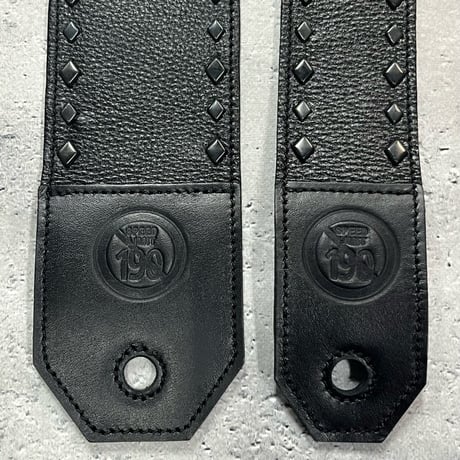 【 70mm Width Soft Leather Bass Strap / Black Diamond Spots Design 】(IKUO Model)