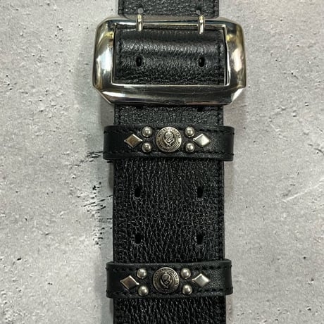【 50mm Width Soft Leather Guitar Strap / Four ANK Logo Spots Design 】（Takeshi Honda Model）