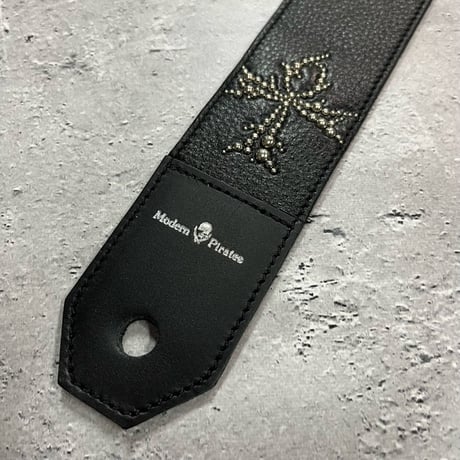 【 50mm Width Soft Leather Guitar Strap / Four ANK Logo Spots Design 】（Takeshi Honda Model）