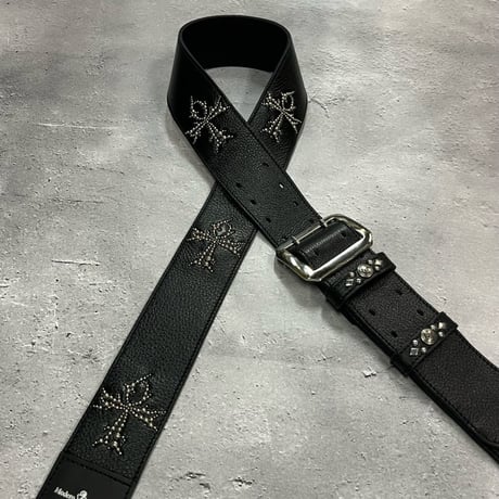【 50mm Width Soft Leather Guitar Strap / Four ANK Logo Spots Design 】（Takeshi Honda Model）