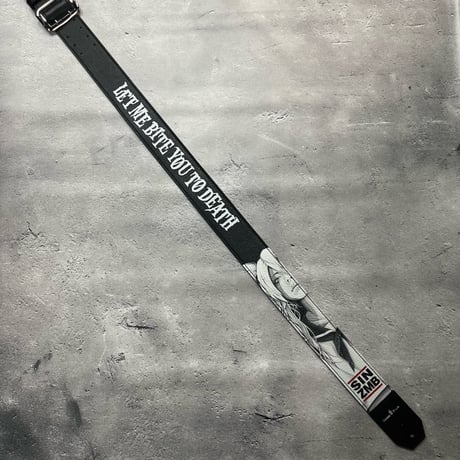 【 50mm Width Soft Leather Guitar Strap / SIN ZMB Monochrome Print Design 001 】（HISASHI Model）