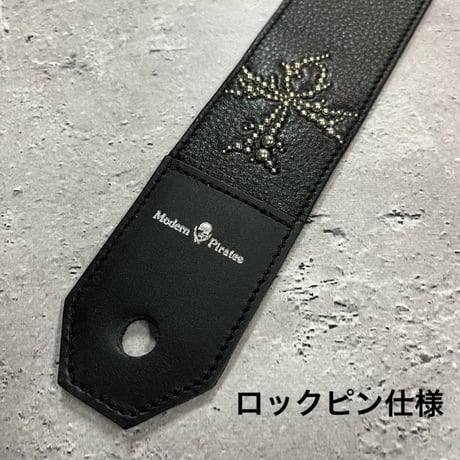 【 50mm Width Soft Leather Guitar Strap / ANK Spots & EFG Print Design 】（Takeshi Honda Model）