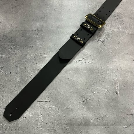 【 50mm Width Hard Leather Guitar Strap / Thunder Spots Design 】