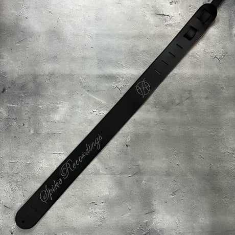 【 62mm Width Hard Leather Guitar Strap（I.A Type）/ Spike Recordings Spots Design 】（HISASHI Model)